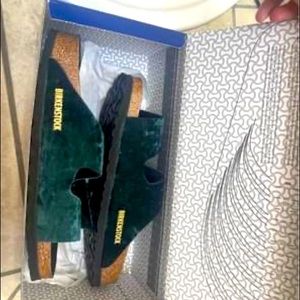 BRAND NEW Forest Green Velvet Birkenstock Sandals
